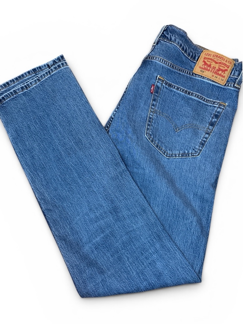 Levi's Men's Straight Fit Medium Blue Denim Jeans